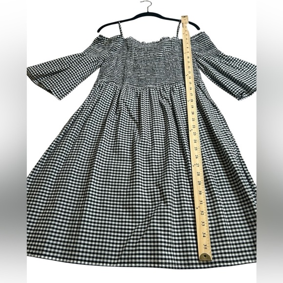Cottagecore Coquette Girl Magnolia Skye Black and White Gingham Smocked Dress. - Picture 4 of 6